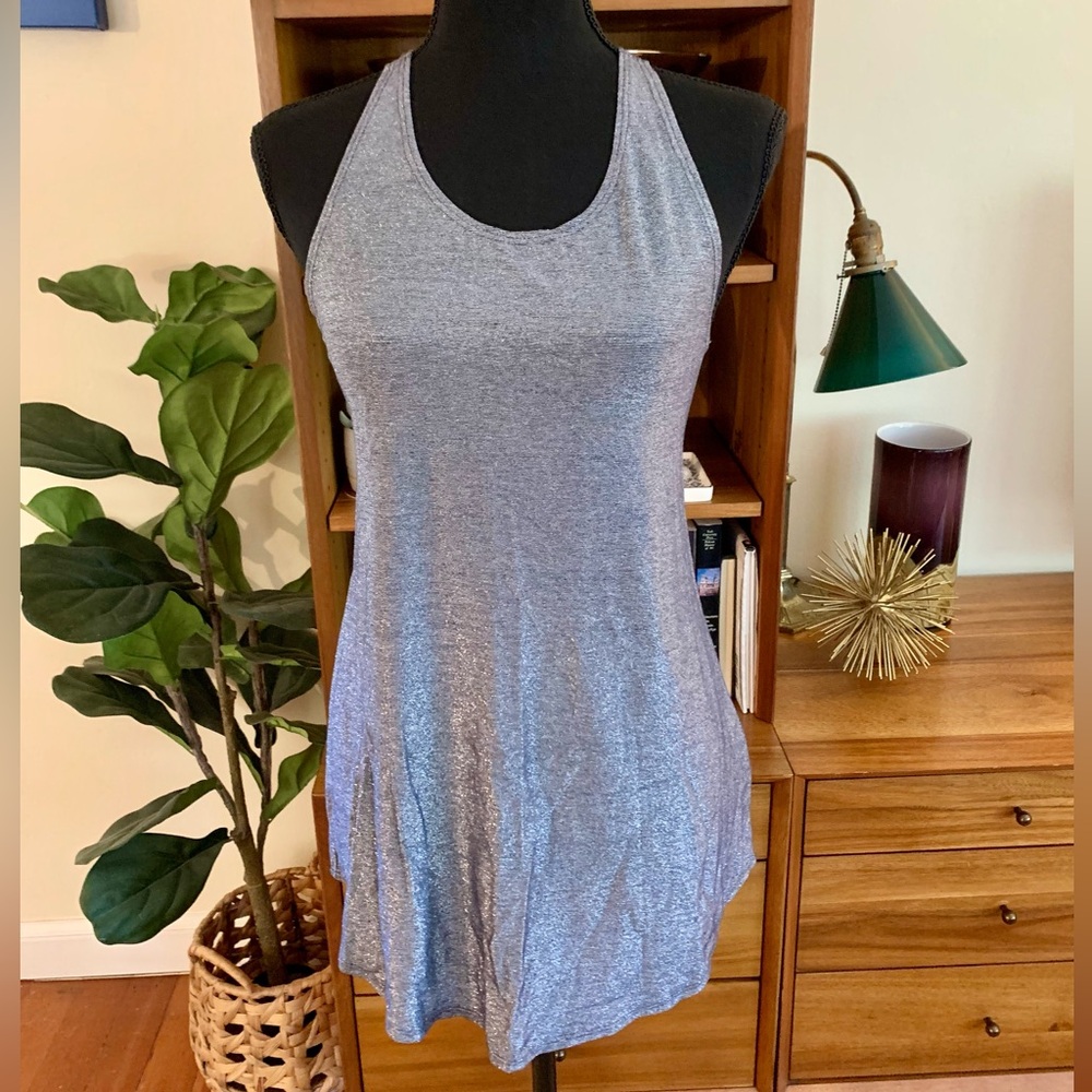 Helena Stuart Only Hearts NYC Metallic Shimmer Racerback Tank Top Size M